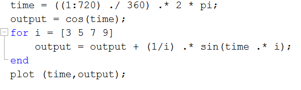 squarewave through 9 cos code