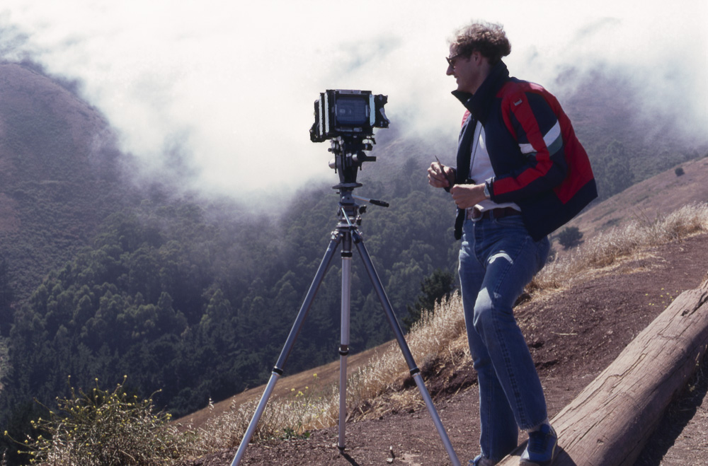 Previewing a 4x5 image with a Polaroid back